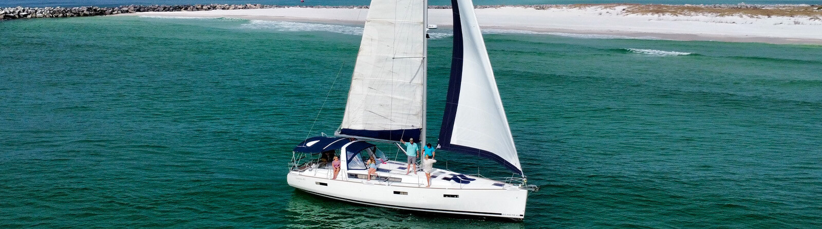 The Daydreams sailboat gliding across the waters during a private charter