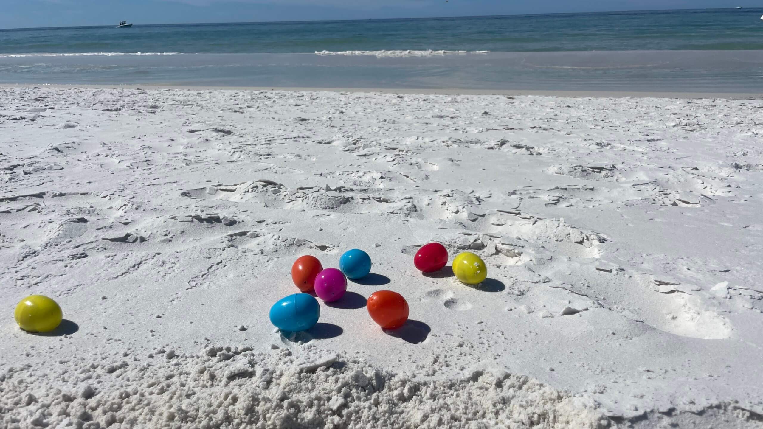 Easter eggs on the beach