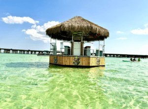 Tiki boat during the snorkel tour