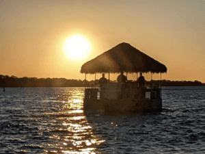Tiki Boat Sunset