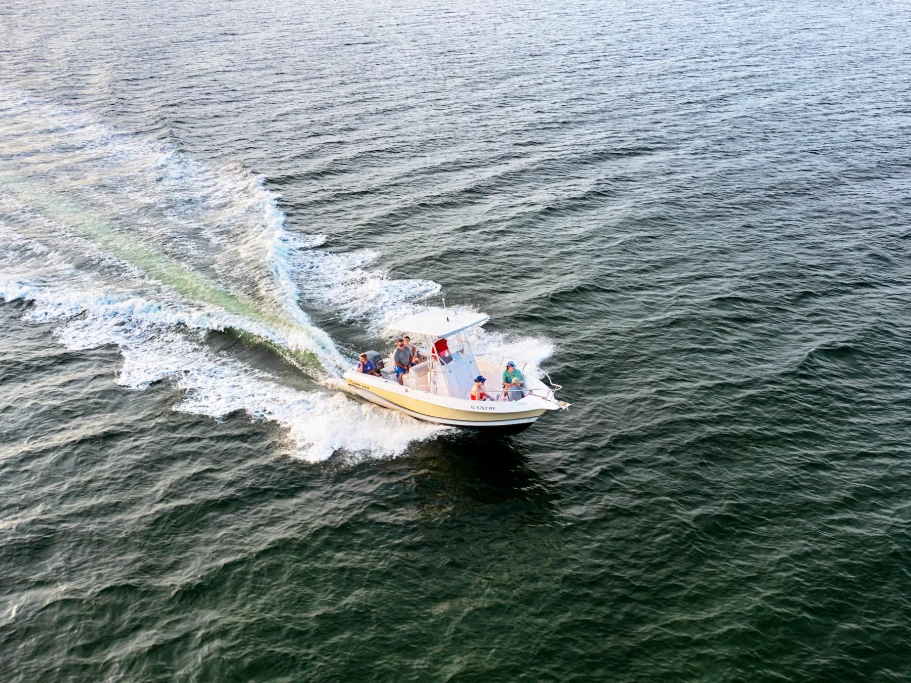 a small boat in a body of water