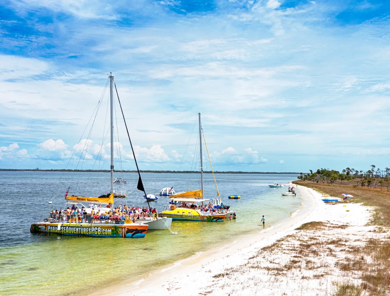 a small boat in a large body of water